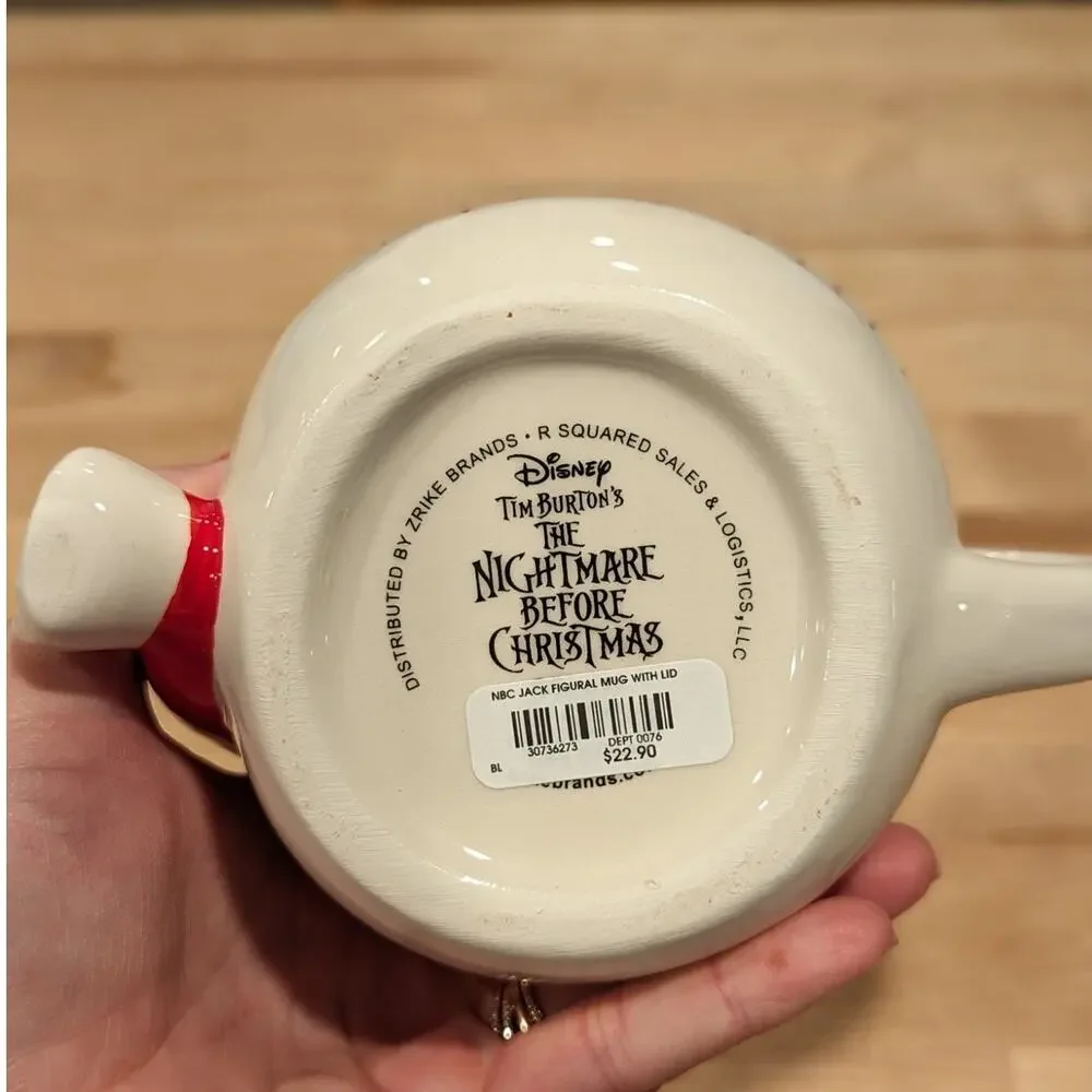 NEW Disney The Nightmare Before Christmas Jack Skellington Ceramic Mug with Lid